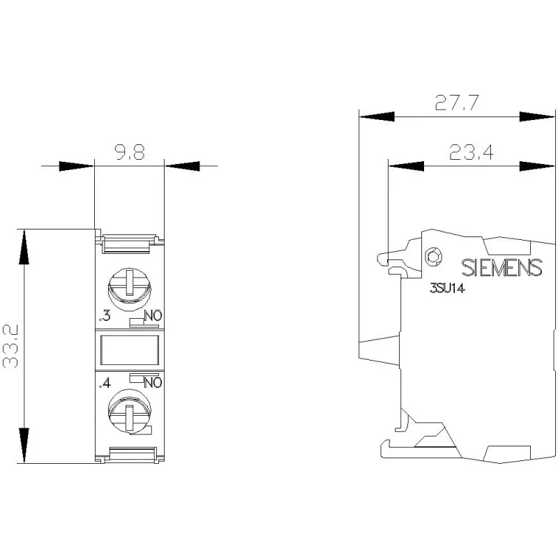 SIEMENS SIRIUS ACT 3SU1400-1AA10-1LA0 módulo de contacto, 1 NO, borne de tornillo, montaje inferior
