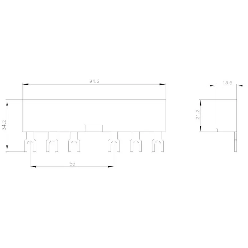 Siemens 3RV19152AB barra colectora, paso 55 mm, 3RV1915