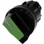 Siemens SIRIUS ACT Elemento frontal selector, plástico, verde, 22 mm, 2 posiciones, O-I, enclavado 3SU1002-2BF40-0AA0