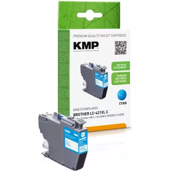 Cartucho de tinta cian remanufacturado KMP para Brother MFC-J1010DW (LC421XLC, 500 páginas, 7 ml) 1548,4003