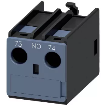 Bloque de contacto auxiliar Siemens SIRIUS 1 NA montaje frontal para contactores 3RT2 y relés 3RH2, bornes de tornillo, aislamiento 690V, 3RH2911-1AA10