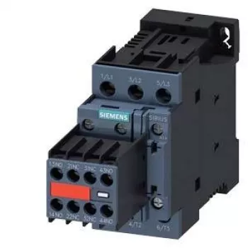 Siemens SIRIUS 3RT2 Contactor de potencia 11kW/400V 2NO+2NC bobina 24V DC, bornes de tornillo, IP20 3RT20261BB443MA0