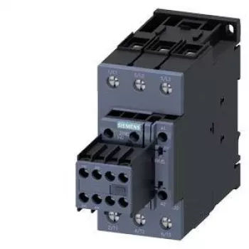 Contactor de potencia SIEMENS SIRIUS 3RT20, 37 kW, 72 A, 3 polos, bobina 24 V AC, 2 NA + 2 NC contactos auxiliares 3RT20381AD04
