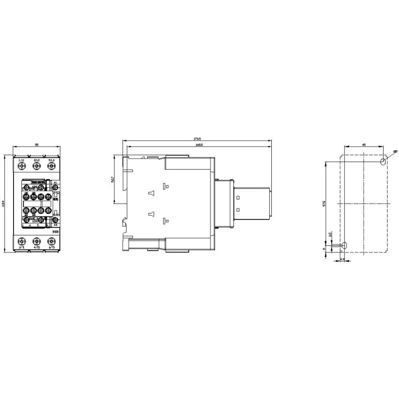 Siemens 3RT2038-1AD04 contactor, 37 kW/400 V, 2NO+2NC