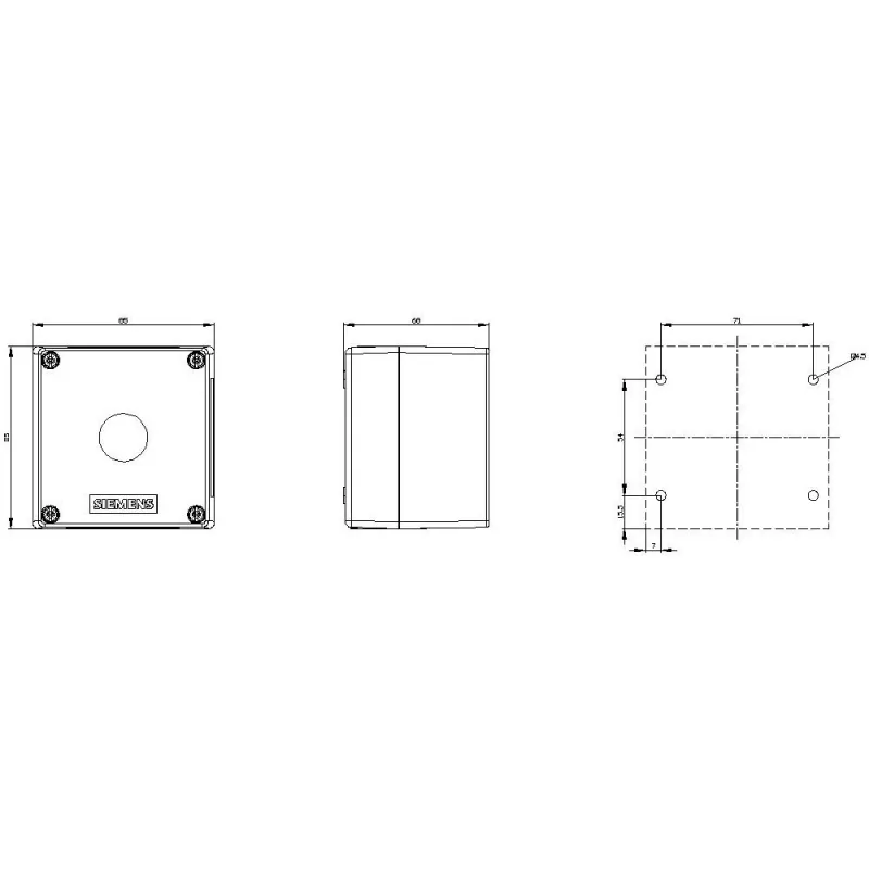Siemens 3SU1801-1AA00-1AA1 Carcasa para selector de 4 posiciones