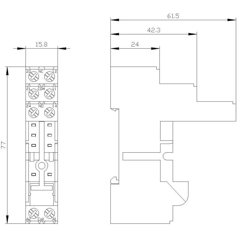 Base de relé Siemens LZS:RT78726 de 4 polos para SIRIUS 3TG10, bornes de tornillo, montaje en carril DIN/atornillado, gris