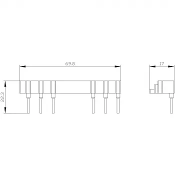 Siemens SIRIUS 3RA2913-3DA1 módulo de cableado para combinaciones de contactores inversores, S00/S0, borne de tornillo, montaje superior