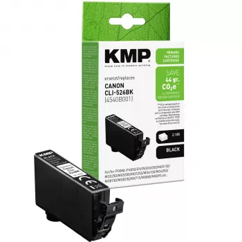 KMP cartucho de tinta negro compatible para Canon CLI-526 BK (1513, 4011)
