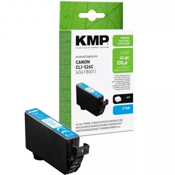 KMP cartucho de tinta cian compatible con Canon CLI-526 C (1513,4003)