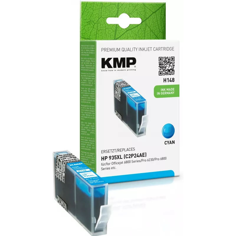 KMP H148 cartucho de tinta cian compatible de alto rendimiento para HP OfficeJet 6812, 6815, 6820, 6822, 6825, Pro 6235 (15 ml, 825 páginas) 1744,0003