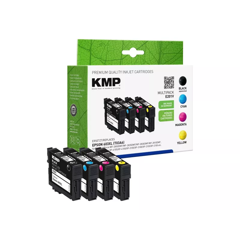 KMP MULTIPACK E201V - Pack de 4 - Negro, Amarillo, Cian, Magenta - Compatible - Cartucho de tinta (alternativa a: Epson 603XL) (1650,4005)