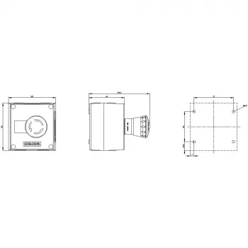 Siemens SIRIUS ACT 3SU18010NE004AB2 Puesto de mando para montaje en suelo con pulsador rojo con desenclavamiento giratorio, 1 NA, IP66/67/69K, Gris