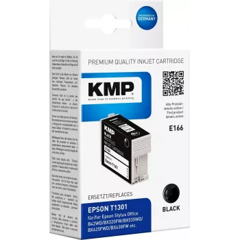 Cartucho de tinta negro compatible KMP E166 para Epson Stylus Office y WorkForce (25 ml, alto rendimiento, sustituye a T1301) 1618.4001