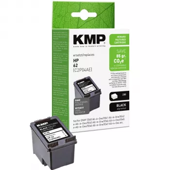 Cartucho de tinta negro compatible KMP H160 para HP 62 (4 ml, C2P04AE) 1741.4801