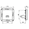 Mecanismo USB 2.0 JUNG MA A 1122 WW, termoplástico, serie AS/A, blanco alpino
