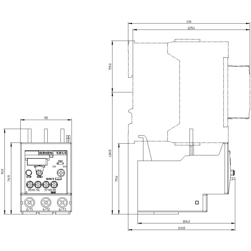 Relé térmico de sobrecarga SIEMENS SIRIUS 3RU2136-4EB0 22-32 A clase 10