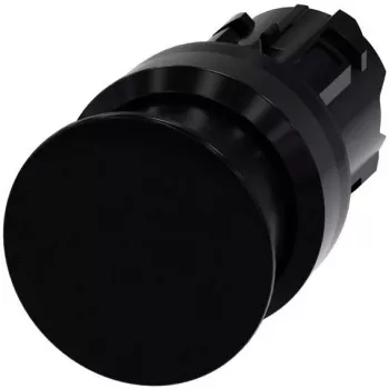 Elemento frontal de pulsador de seta Siemens SIRIUS ACT, plástico, negro, 22mm, accionador de 40mm, enclavamiento, desbloqueo por tracción 3SU1000-1AD10-0AA0