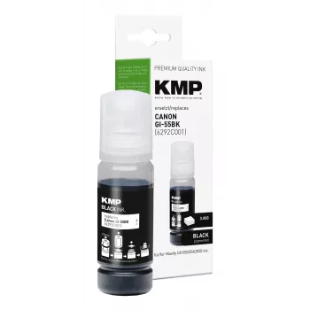 KMP PRINTTECHNIK botella de tinta de recarga compatible para Canon GI-55BK (6292C001), negra, 70 ml 1587,0001
