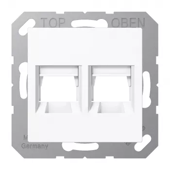 Jung AS 500 Tapa de 2 elementos para AMP Modular Jack, blanco alpino A1569-2WEWW
