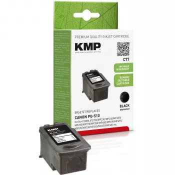 KMP C77 Cartucho de tinta negro compatible 9 ml para Canon PIXMA MP230 MP237 MP252 MP258 MP270 MP282 MP499 MX350 MX360 MX410 MX420 1511.4001