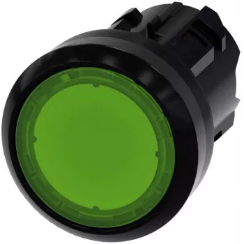 Siemens SIRIUS ACT Accionamiento de pulsador, 22mm, redondo, verde, momentáneo, sin iluminación, anillo frontal de plástico, negro 3SU10010AD400AA0
