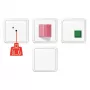 JUNG NRSCD0834WW Set de emergencia con 4 marcos simples, serie CD, blanco alpino