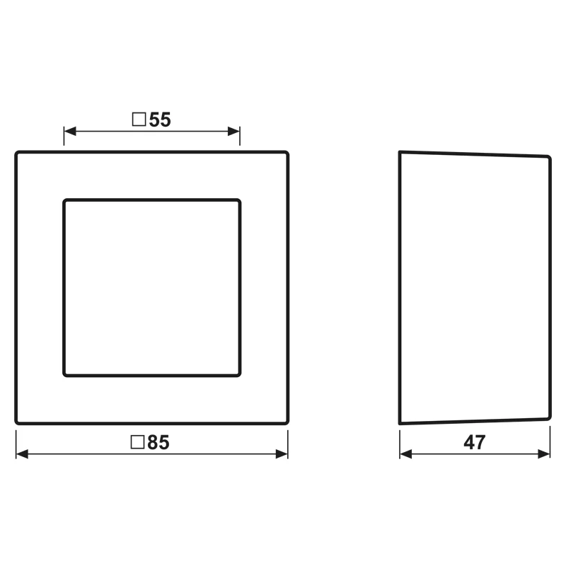 JUNG A 5581 BF A SWM Tapa de superficie 1 elemento, A CUBE, termoplástico lacado, negro grafito mate