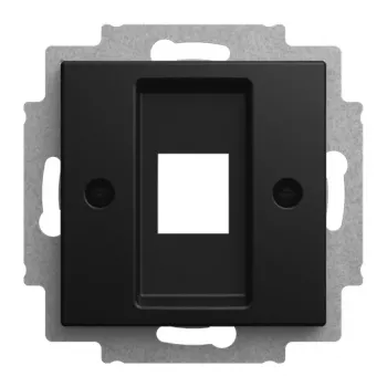 BUSCH-JAEGER Placa central Modular Jack 1 elemento con anillo de soporte, negro mate 2CKA001753A0248