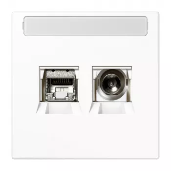 JUNG MMDLS4521WW Toma multimedia con conexiones de TV, radio y satélite, blanco alpino