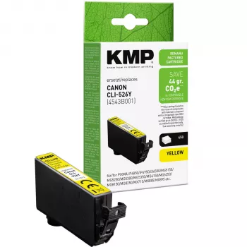 KMP Cartucho de tinta amarillo compatible con Canon CLI-526 Y (1513, 4009)