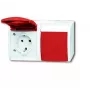 Busch-Jaeger Toma SCHUKO doble con tapa abatible roja, horizontal, 16 A, empotrable