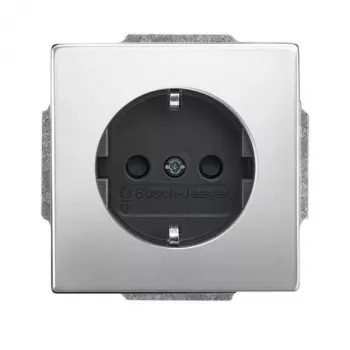 Busch-Jaeger Mecanismo de toma de corriente SCHUKO, acero inoxidable, 1 toma, 16 A, 250 V 2CKA002013A5452