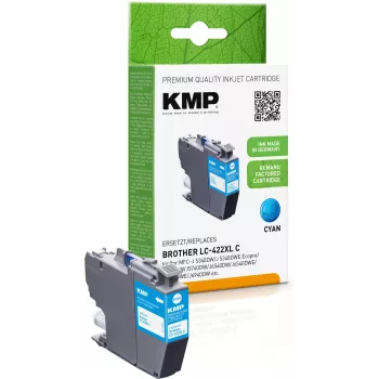 KMP Cartucho de tinta cian remanufacturado para Brother LC422XLC (1500 páginas)