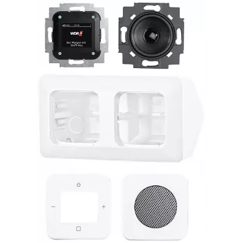 Busch-Jaeger Busch-Radio DAB+ Set completo montaje en esquina 8250 AJ-214-101 blanco estudio 2CKA008200A0235