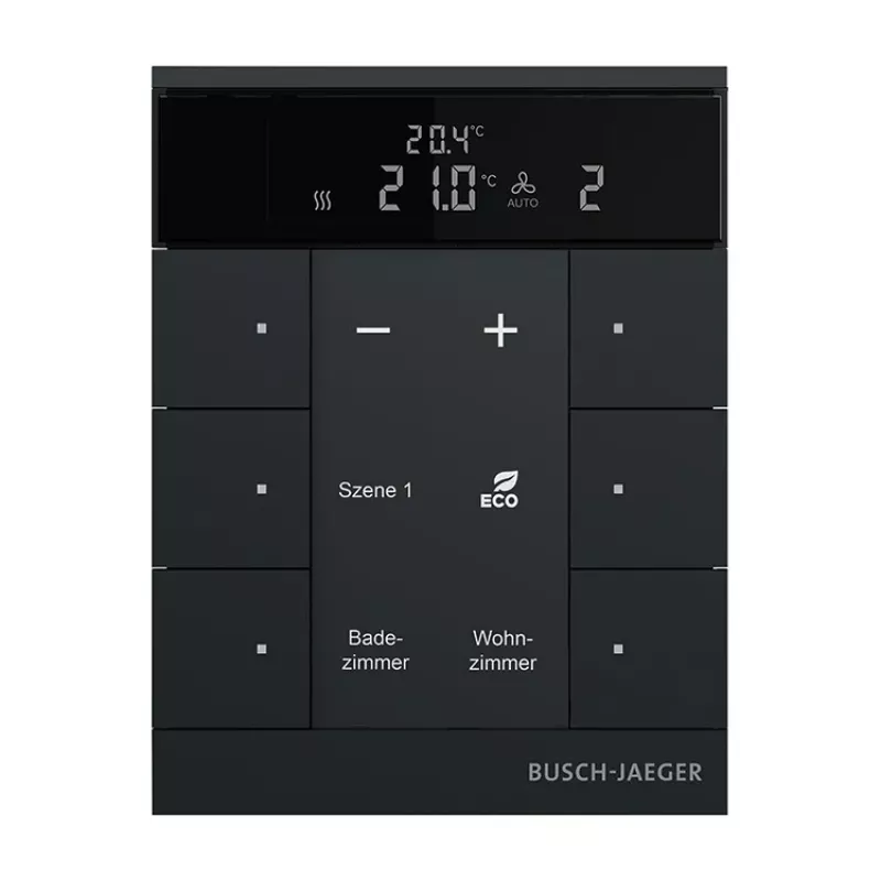Busch-Jaeger Termostato de ambiente 6 tomas, negro mate SBR-F-6.0.11-885 (2CKA006220A0900)