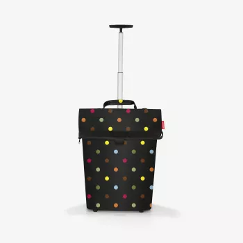 Reisenthel Trolley M Carro de la compra bolsa, 43 L, poliéster, negro con lunares, 2 ruedas, asa telescópica (NT7009)