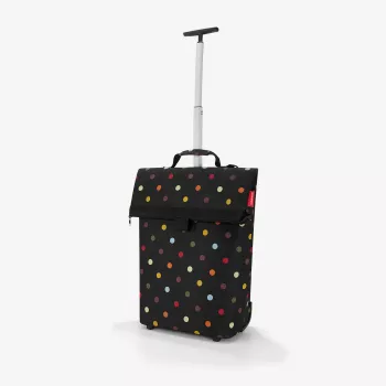 Reisenthel Trolley M Carro de la compra bolsa, 43 L, poliéster, negro con lunares, 2 ruedas, asa telescópica (NT7009)
