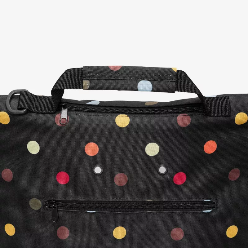 Reisenthel trolley M bolsa trolley, poliéster, negra con lunares, colores variados, 2 ruedas (NT7009)