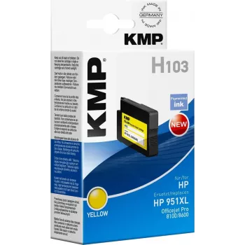 KMP H103 Cartucho de tinta amarillo compatible 30 ml (sustituye a HP 951XL) para HP Officejet Pro 251dw, 276dw, 8100, 8600, 8610, 8620, 8630 1723,4009
