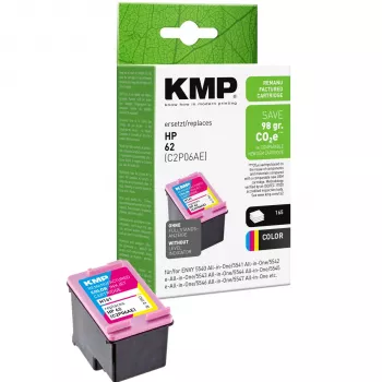 KMP H161 cartucho de tinta tricolor (cian, magenta, amarillo) para HP 62 – 4,5 ml 1741.4830