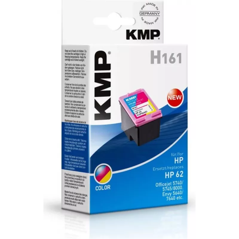 KMP H161 cartucho de tinta tricolor (cian, magenta, amarillo) para HP 62 – 4,5 ml 1741.4830