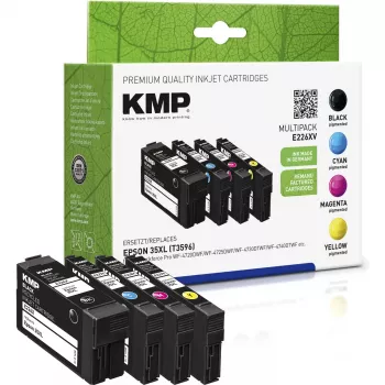 KMP 1637,4005 pack múltiple compatible de cartuchos de tinta para Epson Workforce Pro WF-3720 serie - negro, cian, magenta, amarillo (pack de 4) 1638,4005