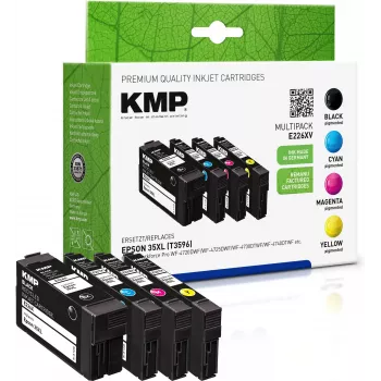 KMP 1637,4005 pack múltiple compatible de cartuchos de tinta para Epson Workforce Pro WF-3720 serie - negro, cian, magenta, amarillo (pack de 4) 1638,4005