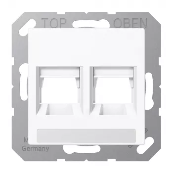 Jung A1569-2NAWEWW placa central para módulos radiales AMP NETCONNECT, 2 elementos, blanco alpino
