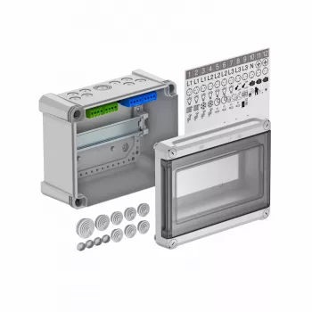 OBO Bettermann cuadro de distribución pequeño SDB 09 PS, 9 módulos, superficie, IP65, gris 2008808