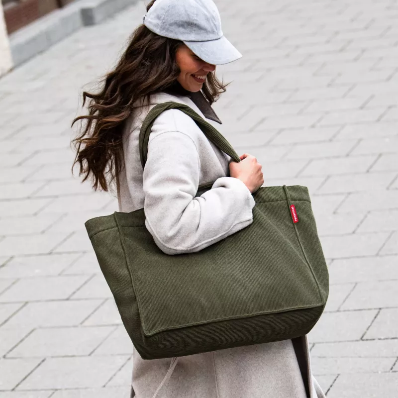 reisenthel Softshopper cord dark matcha GR5057 bolso de hombro poliéster 28 l