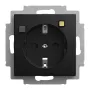 Busch-Jaeger FI-Schukomat toma de corriente SCHUKO con interruptor diferencial, 16 A, 10 mA, empotrar, negro mate 2CKA003116A0673