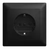 Busch-Jaeger BJ 20 EUJR-915 toma de corriente SCHUKO empotrable, placa completa, sin garras de expansión, negro mate 2CKA002011A6346