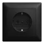 Busch-Jaeger BJ 20 EUJR-915 toma de corriente SCHUKO empotrable, placa completa, sin garras de expansión, negro mate 2CKA002011A6346