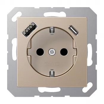 JUNG toma de corriente SCHUKO con USB Type-A y Type-C A1520-15CACH